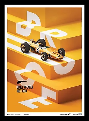 1968 Spa Bruce McLaren M7A-3 Formula 1 Papaya Art Print Poster Ltd Ed • $169