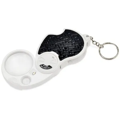 Folding Pocket Magnifier 8X 20X Loupe Dual Lens LED Magnifying Glass W/ Keychain • $15.99