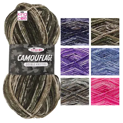 King Cole Camouflage DK 100g - Yarn Wool Crochet Premium Acrylic Variegated • £4.59