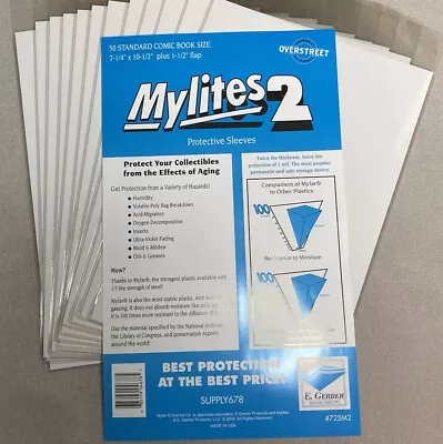 $27.99 • Buy PRE-MADE E-GERBER MYLITE 2 MYLAR BAGS & BOARDS SILVER 7 1/4  12,50,100 Count