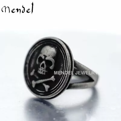 MENDEL Gothic Womens Mens Stainless Steel Biker Skull Ring For Women Size 6-9 • $10.99