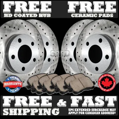 P0851 FRONT+REAR Drilled Brake Rotors Ceramic Pads FOR 2003 2004 Mustang Cobra • $265.99