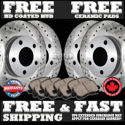 P1237 FRONT+REAR Drilled Brake Rotors Ceramic Pads FOR 2008 Mercedes Benz GL320 • $332.12