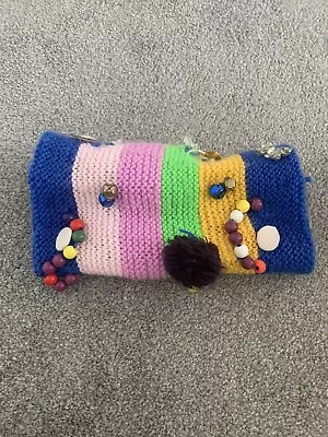 Hand Knitted Reversible Twiddle Muff. Sensory Aid For Dementia Sufferers • £10