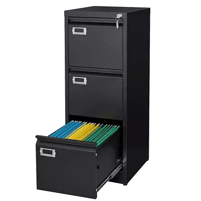 3 Drawer File CabinetMetal Fling Cabinet Storage For Office A4/Hanging Files • $179.99