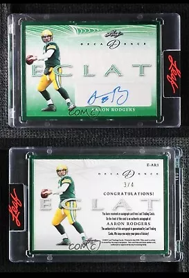 2022 Leaf Aaron Rodgers DecaDence Eclat /4 Green Auto • $244.99