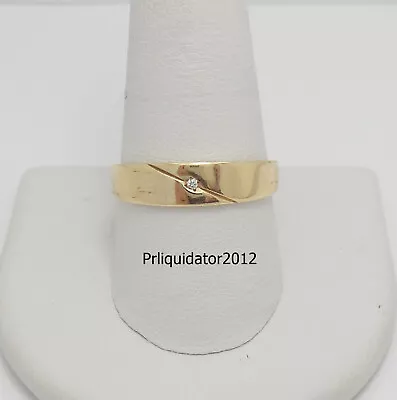 Mens Diamond Accent Wedding Band Bridal Ring 14k Yellow Gold • $199.99