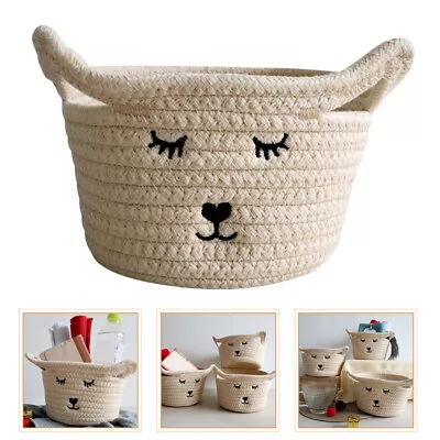  Storage Basket Cotton Baby Rope Organizer Nursery Hamper With Handles • £11.88
