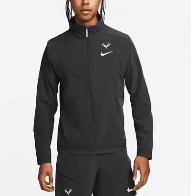 Nike Court Rafael Nadal Tennis Black Full Zip Jacket Mens Large Style  DD8537 • $95