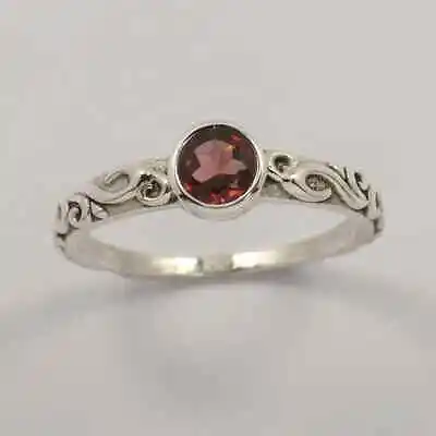 Natural Garnet Ring 925 Sterling Silver Band& Statement  Handmade Ring All Size • $13.49