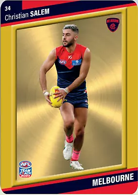 2024 AFL TEAMCOACH Christian Salem Melbourne Demons Gold Card 34 Code Unused • $7