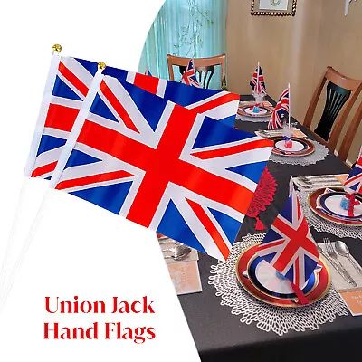 Great Britain Union Jack Hand Held Waving Flags Royal Street Party British Event • £2.69