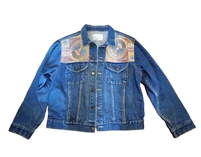 Learsi Denim Jacket Vintage 1980’s Tapestry Western Jean Jacket Size Large • $36.90