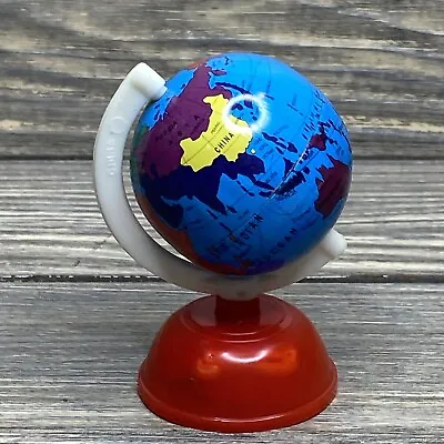 Vintage Plastic Blue World Globe Pencil Sharpener Red Base 3” • $17.99