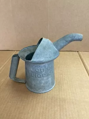 One Galvanized Metal Oil Can Pitcher- One Quarts - Rustic Vintage • $16
