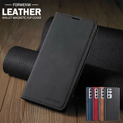 $13.99 • Buy For Samsung S22 S21 FE S20 FE Ultra S9 8 S10 Plus Leather Flip Wallet Case Cover