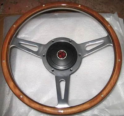 New 13  Wood Steering Wheel And Adaptor For MGB 1970-1976 MG Midget 1970-1977 • $289.95