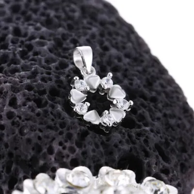 $2.99 • Buy Simulated Silver Rhinestone Flower Pendant Necklace Fashion Women Jewelry