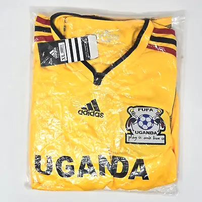 Adidas Climacool Soccer Jersey Yellow FUFA Uganda Crane Short Sleeve Mens XL NEW • $44.99