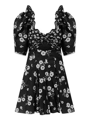 Alice McCall - Izabella Mini Dress - Black Floral Dress W Front Cutout -  AU 4 • $149.99