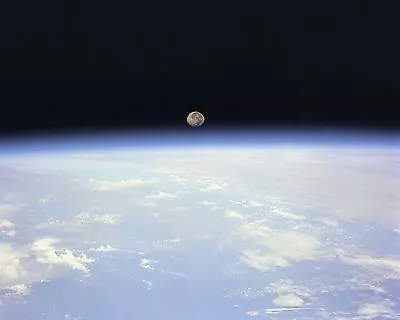 Moon Sets Over Earth Viewed From Space Shuttle Discovery On STS-70 Photo Print • $8.99