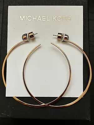 MICHAEL KORS Fashion Rose Gold-Tone Stainless Steel Hoop Earrings • $30