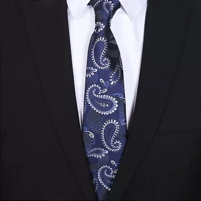 Men's Paisley Tie | Textured Slim-Width Mens Tie . Necktie Choose Colour • £7.49