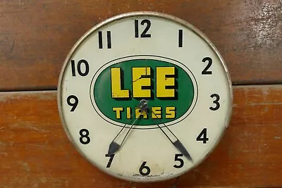 Vintage 1950s Original LEE TIRES 14.5” Round Pam Advertising Clock - No Glass • $399.95