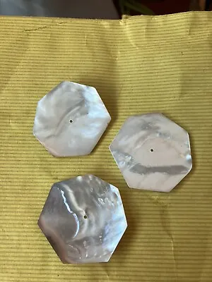 6 Sided Vintage Large  MOP Mother Of Pearl Shell Button Lot Of 3 • $15