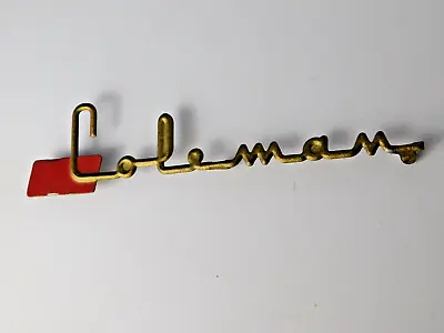 Coleman Advertising Emblem Tag Sign Stove Camping Equipment Vintage Metal • $29.99