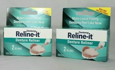 Dentemp Reline-it Denture Reliner  2 Relines (Pack Of 2 Boxes) • $10.85