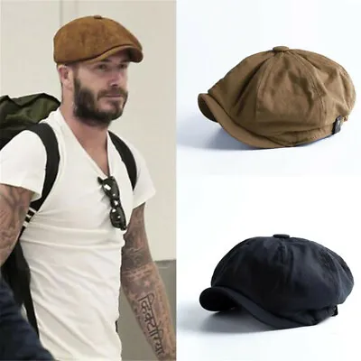 Men Vintage Painter Beret Hats Summer Octagonal Newsboy Cap Cabbie Flat Hat • $11.73