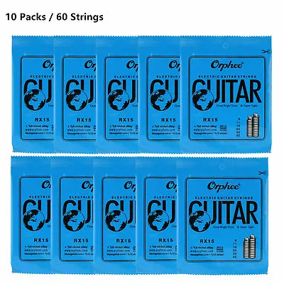 10 Set Of 6pcs Orphee RX15 Electric Guitar Strings Nickel Alloy Super Light N9B3 • $15.93