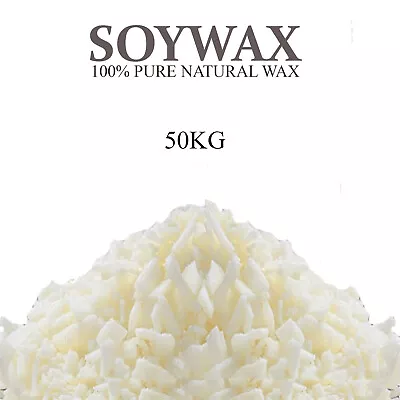 100G- 50KG 100% Pure Soy Wax/Soya Candle Making Wax Natural Flakes Clean Burning • £250