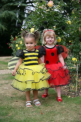 £21.95 • Buy Girls Kids Ladybird Bumble Bee Fairy Costume Wings Bug Ball Outfit Age 2-5