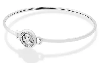 NWT Michael Kors Stainless Steel Pavé Logo Bangle Bracelet MKJX6520040 • $49.99