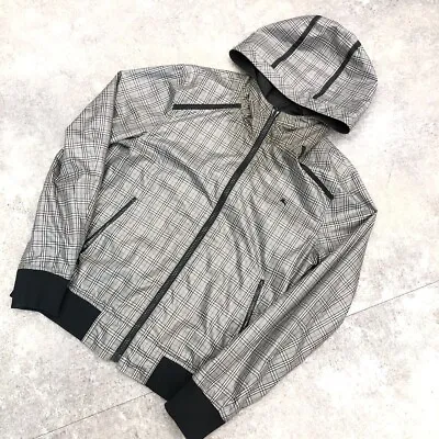 BURBERRY BLACK LABEL Nylon Jacket Check Reversible Size L Gray Black JAPAN • $82