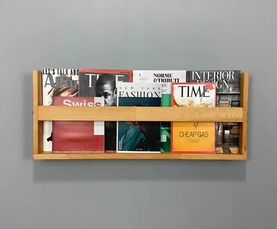 $125 • Buy Magazine Rack , Wall Hung Wooden Magazine Holder , Modern Wall Mounted Magazine 