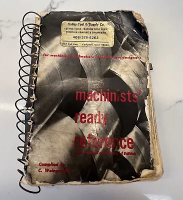 Machinists' Ready Reference C. Weingartner 1977 Spiral Bound Book • $24.95
