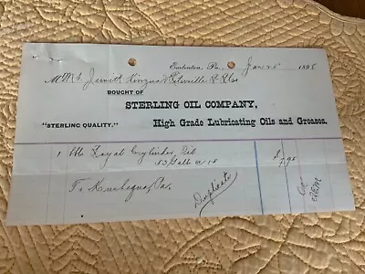 1898 Sterling Oil Company Billhead Emlenton PA To Mt Jewett Kinzua & Riterville • $6