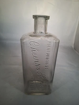 £6.95 • Buy Cheers & Hopley Chester Pharmacists Victorian Medicine Bottle C1890’s 