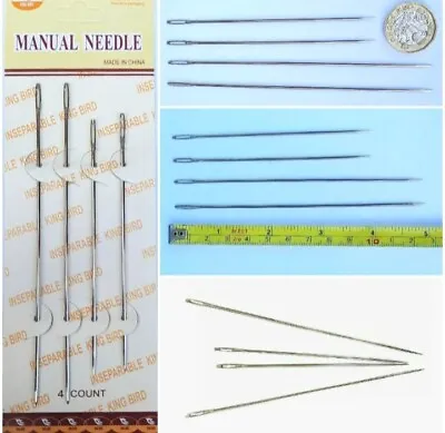 Jumbo Needle Extra Large Mattress Needles Soft Doll Craft Making Long Sewing 4Pc • £4.98