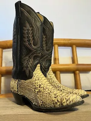 Women’s Cowgirl Boots Panhandle Slim By Sanders Size 8 B Snakeskin Handcrafted • $86