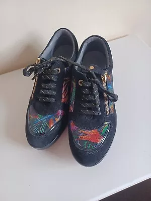 NEW Van Dal Multi Coloured Wedge Trainers With Zips 5E Perfect Condition  • £9