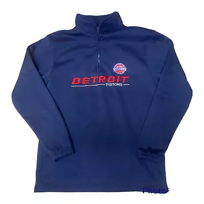 NBA Detroit Pistons 1/4 Zip Pullover Warm Up Track Jacket Embroidered Men’s M • $24.99