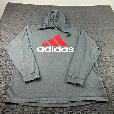 Adidas Hoodie Mens 2XLT Tall Gray Pullover Sweatshirt Graphic Lightweight • $21.99