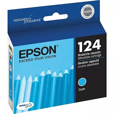 Original Epson 124 Ink Cartridge Black Color For Inkjet WF Stylus Printers NEW • $15.75