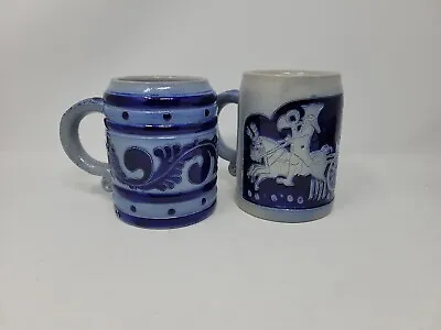 Set Of 2 Reinhold Merkelbach Stoneware Salt Glaze Beer Mug Stein  • $40