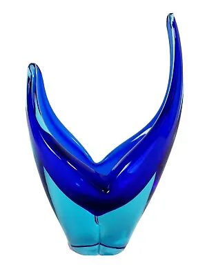 £135.51 • Buy Focke & Meltzer Bohemian Blue Art Glass Vase Heavy 11.5 