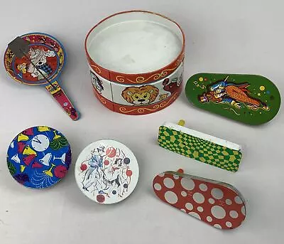 Vintage USA Made Noise Maker Metal Tin Kirchhoff & Drum US Metal Toy MFG - 7 Lot • $36.59